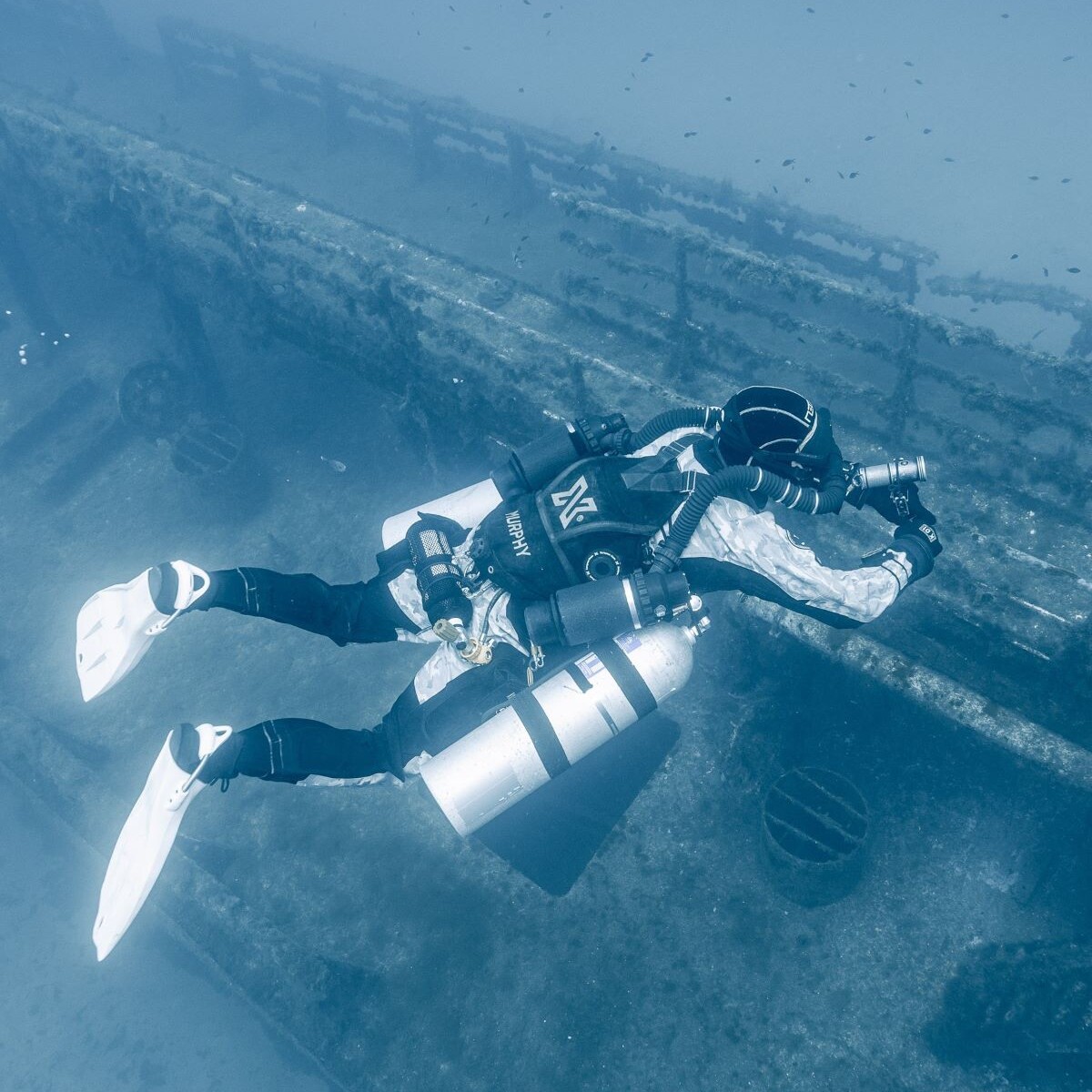 Tech boat diving: Hephaestus wreck